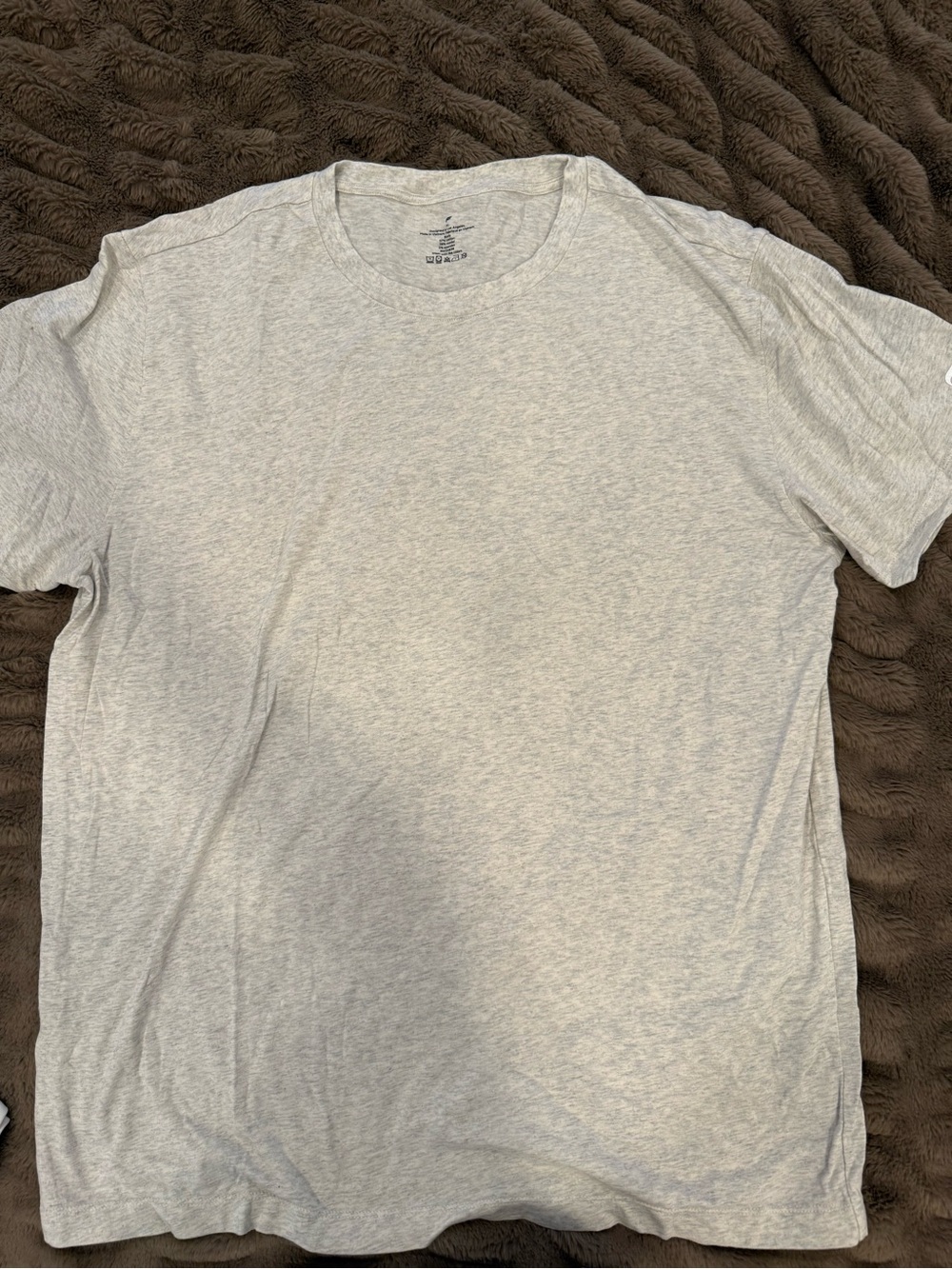 Fabletics Light Gray Crew Neck Short Sleeve Tee